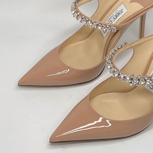 Jimmy Choo Bing 100MM Embellished Patent Leather Mules size 38 - Picture 7 of 15